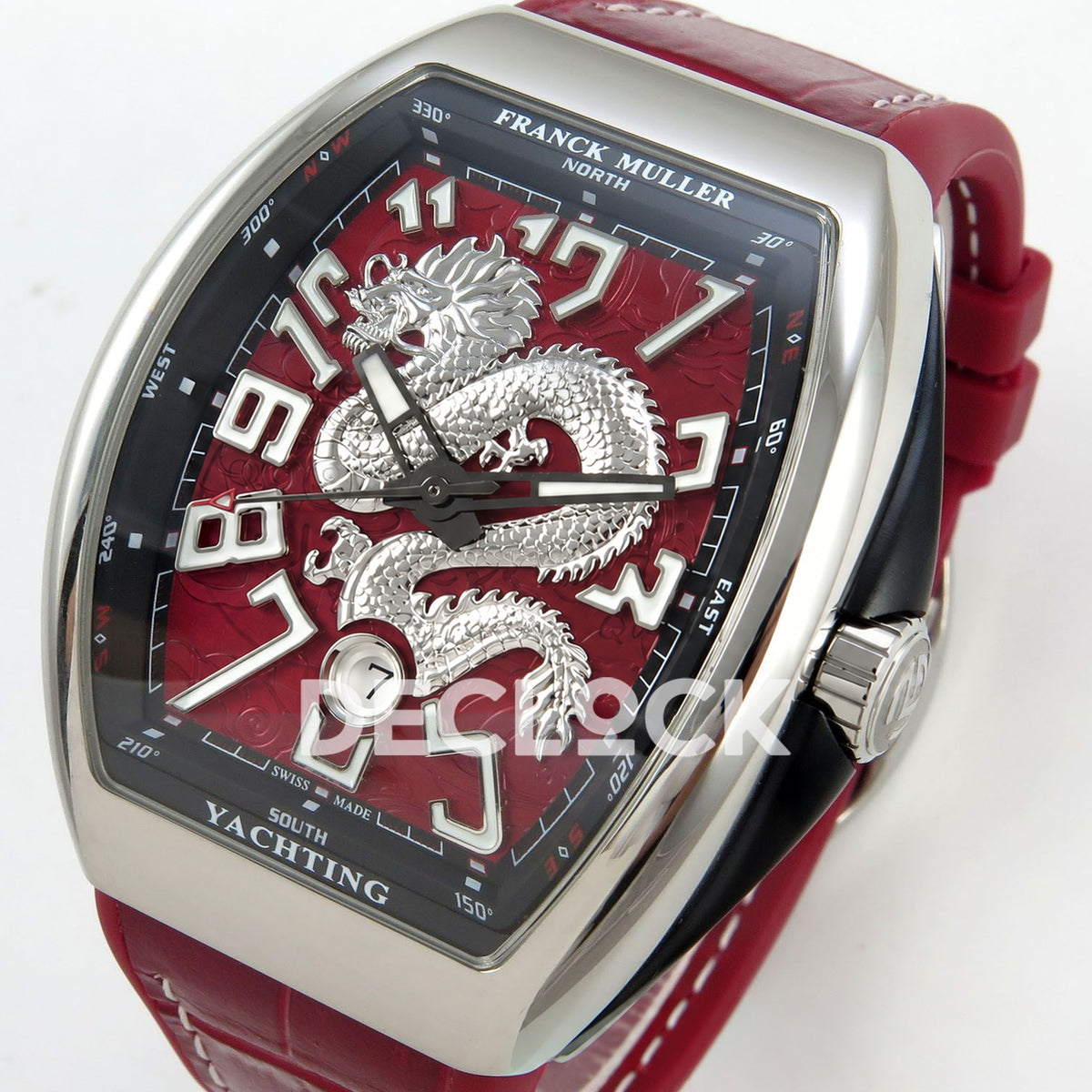 Franck Muller Vanguard Yachting Dragon King Steel Red ABF A2824 replica - three quarter