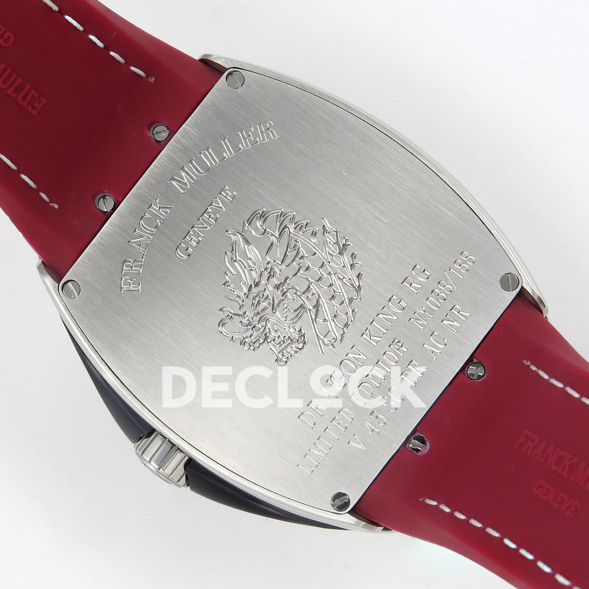 Franck Muller Vanguard Yachting Dragon King Steel Red ABF A2824 replica - engraved dragon caseback