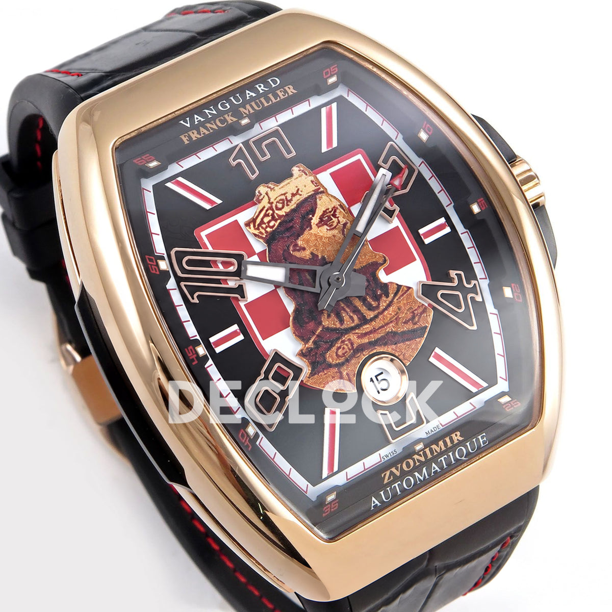Franck Muller Vanguard Zvonimir Rose Gold Black ABF A2824 replica - dial angle left