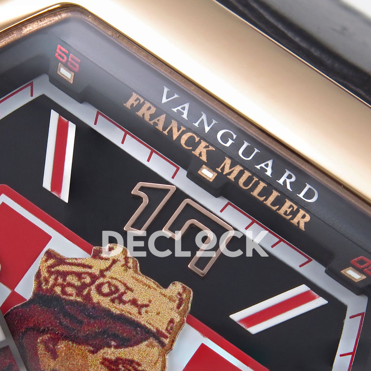 Franck Muller Vanguard Zvonimir Rose Gold Black ABF A2824 replica - upper dial closeup