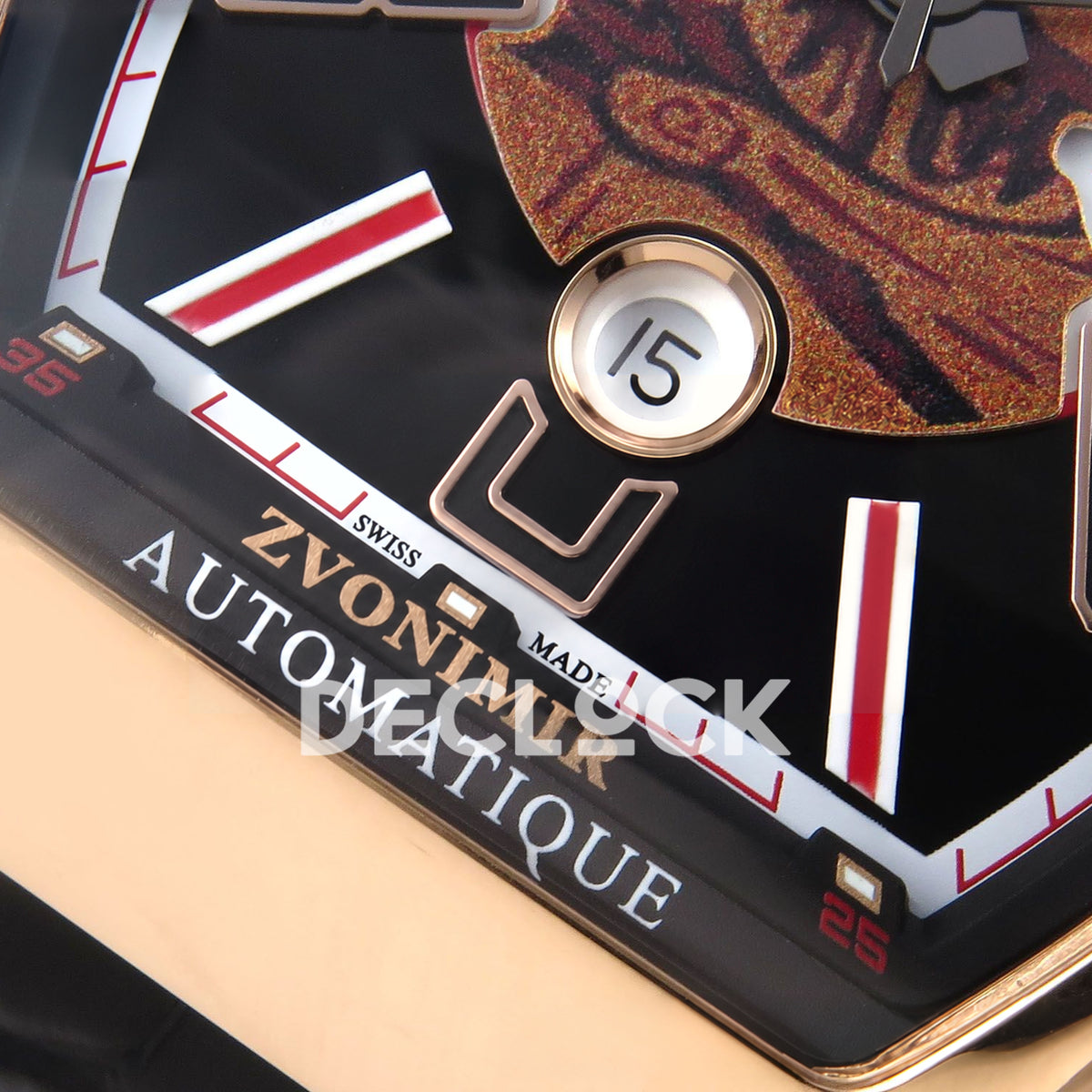 Franck Muller Vanguard Zvonimir Rose Gold Black ABF A2824 replica - date closeup