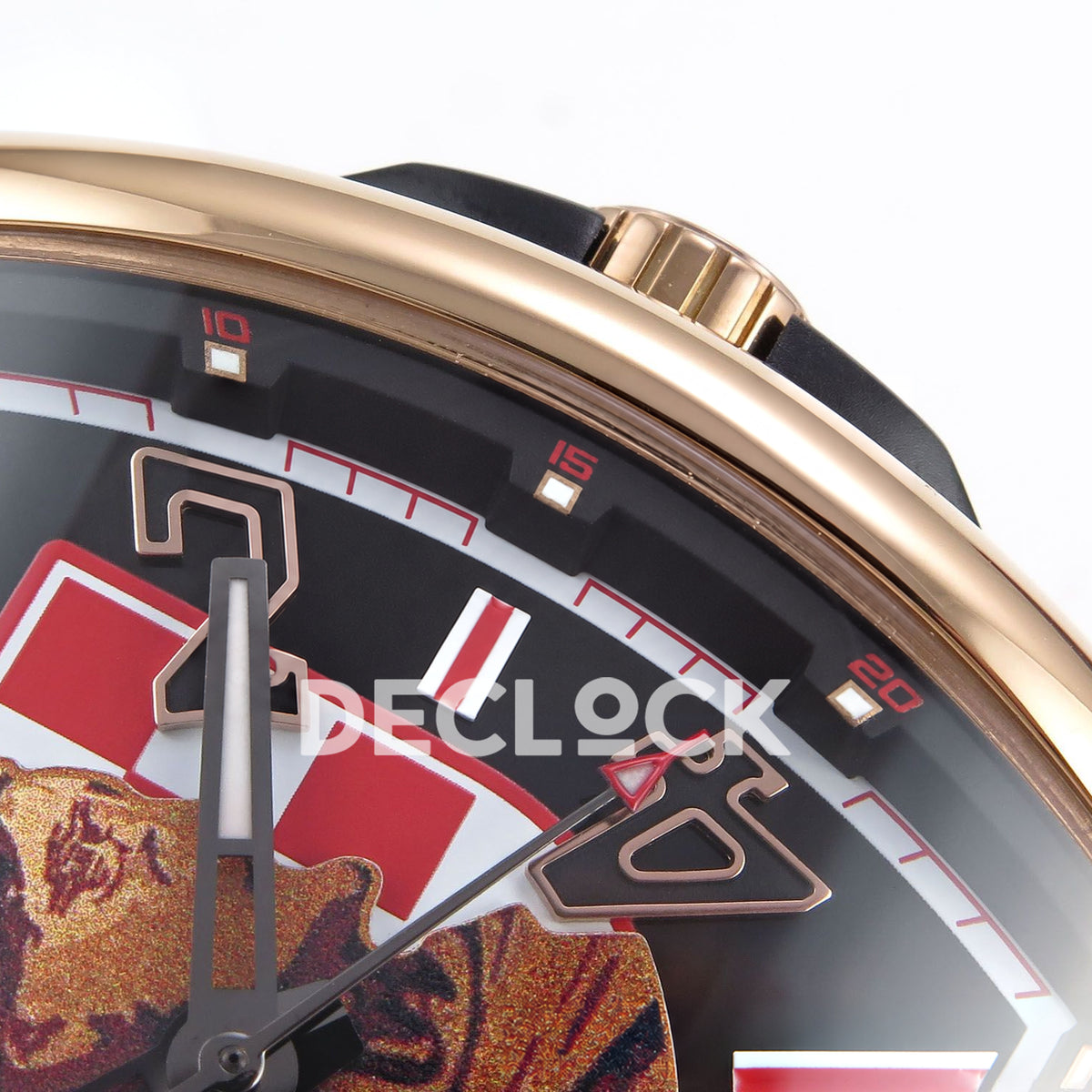 Franck Muller Vanguard Zvonimir Rose Gold Black ABF A2824 replica - crown dial detail