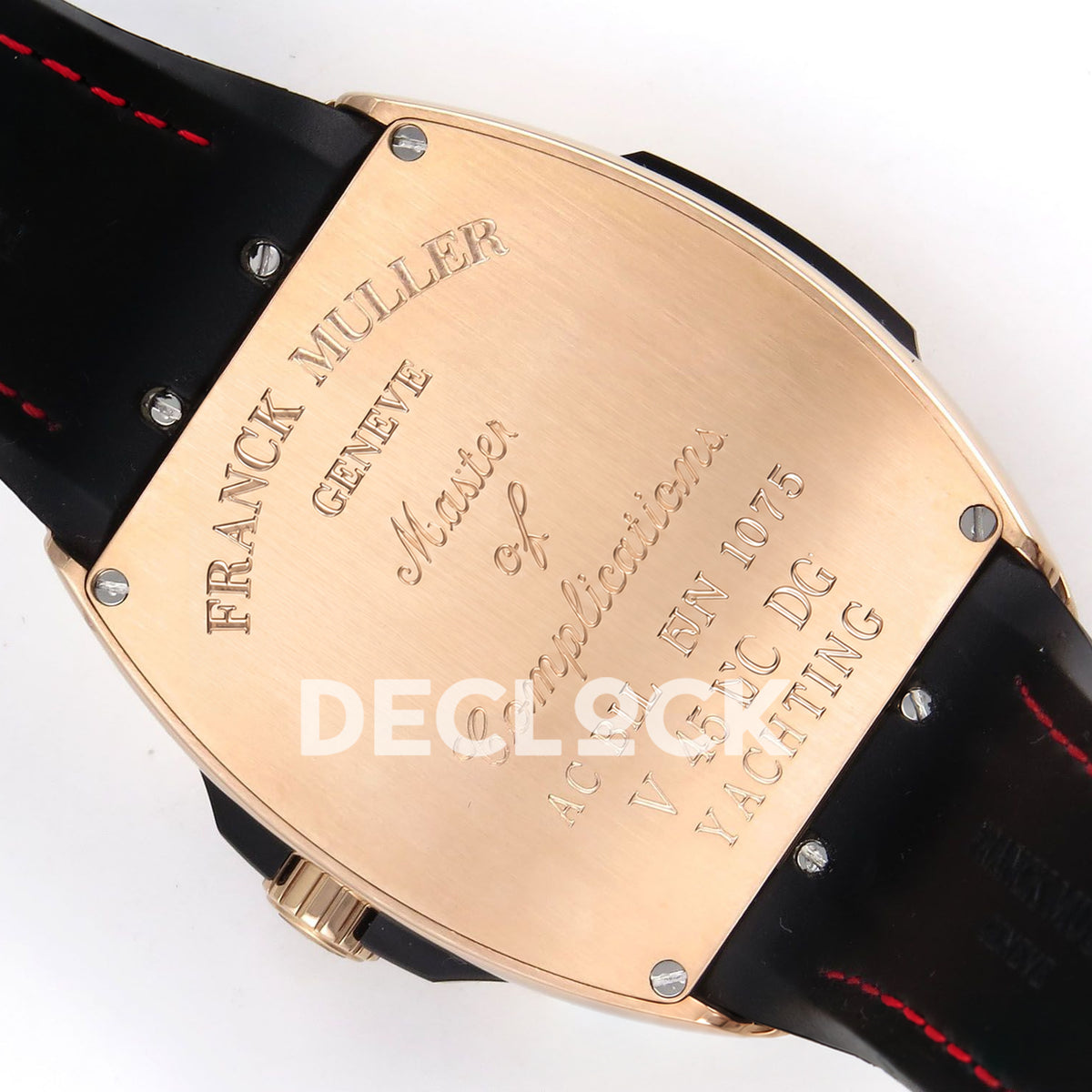 Franck Muller Vanguard Zvonimir Rose Gold Black ABF A2824 replica - engraved caseback angle
