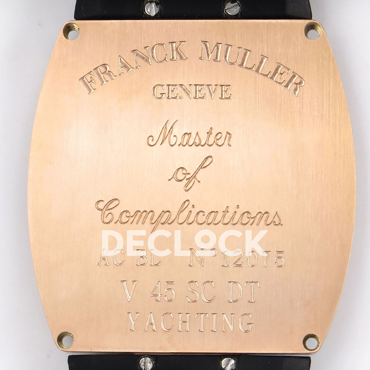 Franck Muller Vanguard Zvonimir Rose Gold Black ABF A2824 replica - engraved caseback