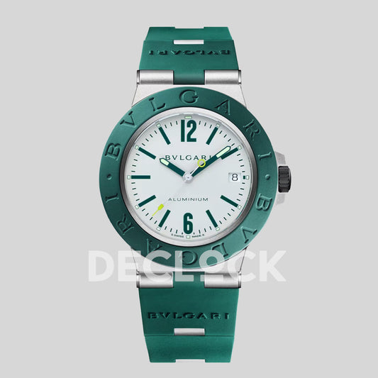 Bvlgari Aluminium 103485 White Dial Green Strap Replica Watch
