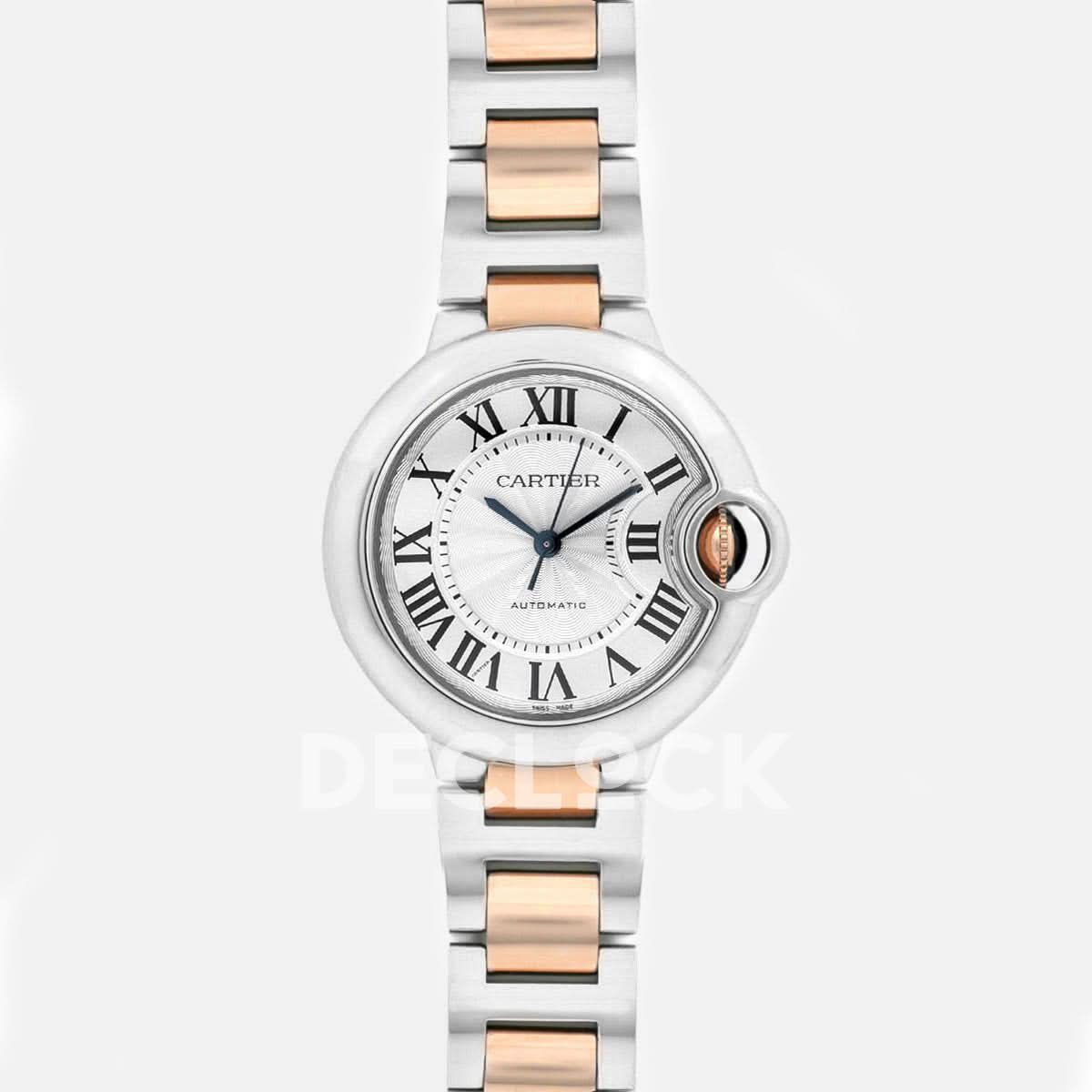 Ballon Bleu De Cartier 33mm Silver Dial in Steel/ Pink Gold