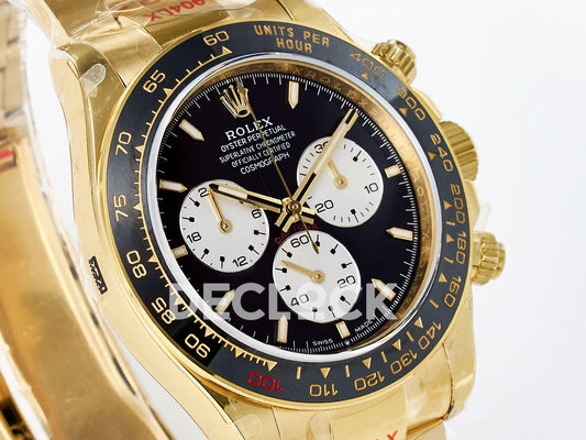Replica Declock Daytona 126528 on YG Bracelet Black Dial |  Declock.