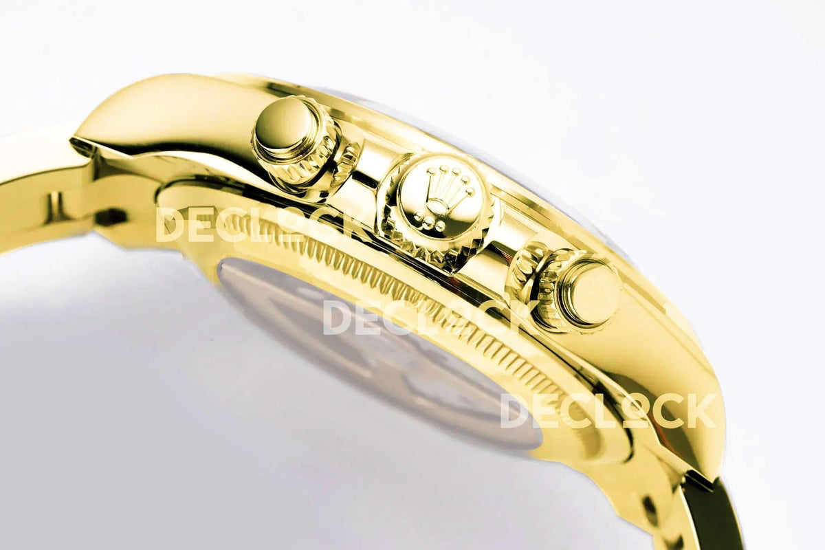 Replica Declock Daytona 126528 on YG Bracelet Black Dial |  Declock.