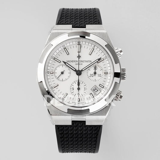 Replica Vacheron Constantin Overseas 5520V WG White Dial On Black Rubber Strap | Declock.