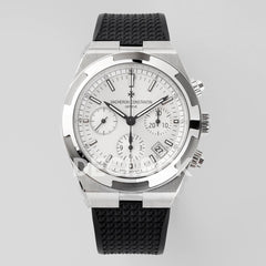 Overseas 5520V WG White Dial On Black Rubber Strap