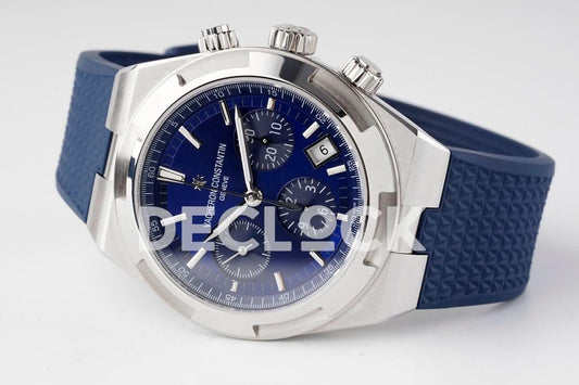 Replica Vacheron Constantin Overseas 5520V WG Blue Dial On Blue Rubber Strap |  Declock.