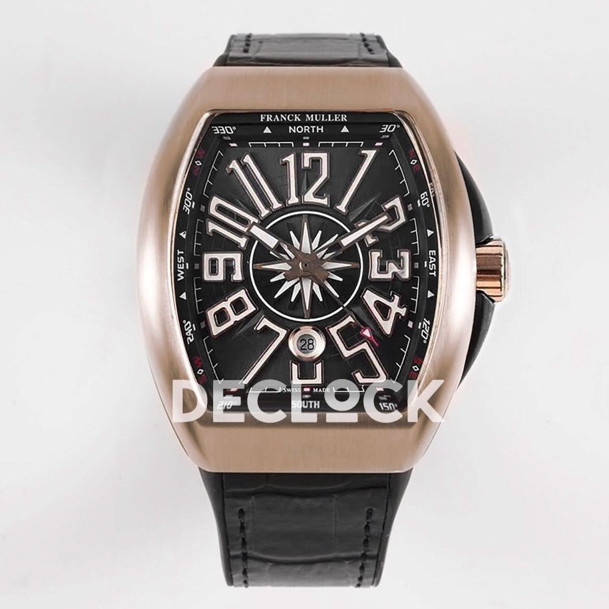 Replica Franck Muller Vanguard V45 Yachting RG in Black Dial |  Declock.