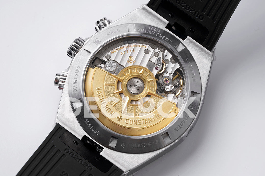 Overseas 5520V WG Black Dial On Black Rubber Strap