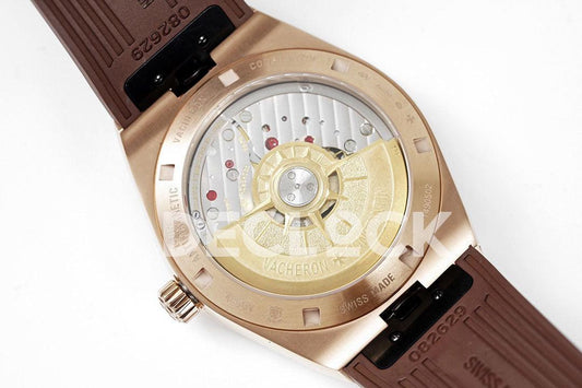 Vacheron Constantin Overseas 5520V RG White Dial On RG in Rubber Strap Replica Watch