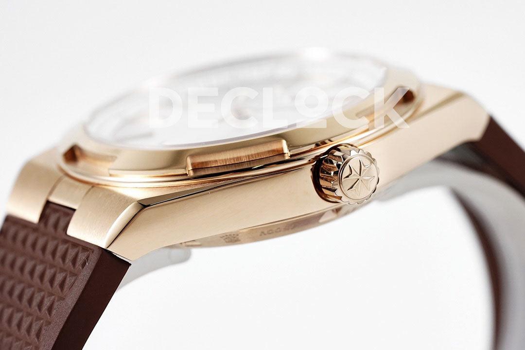 Vacheron Constantin Overseas 5520V RG White Dial On RG in Rubber Strap Replica Watch