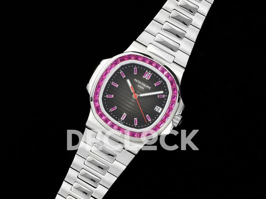 Replica Pattek Philippe Nautilus 5711 Brown Dial Purple Diamond Bezel | Declock.