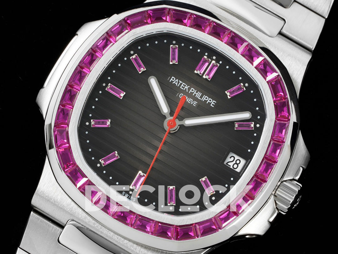 Nautilus 5711 Brown Dial Purple Diamond Bezel