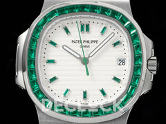 Nautilus 5711 White Dial Green Diamond Bezel