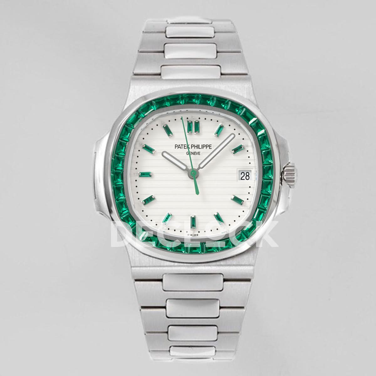 Nautilus 5711 White Dial Green Diamond Bezel