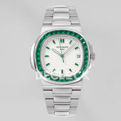Nautilus 5711 White Dial Green Diamond Bezel