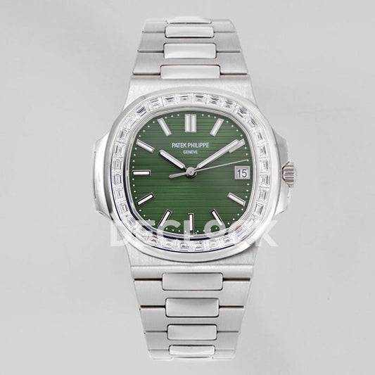 Replica Pattek Philippe Nautilus 5711/1A Green Dial Diamond Bezel | Declock.