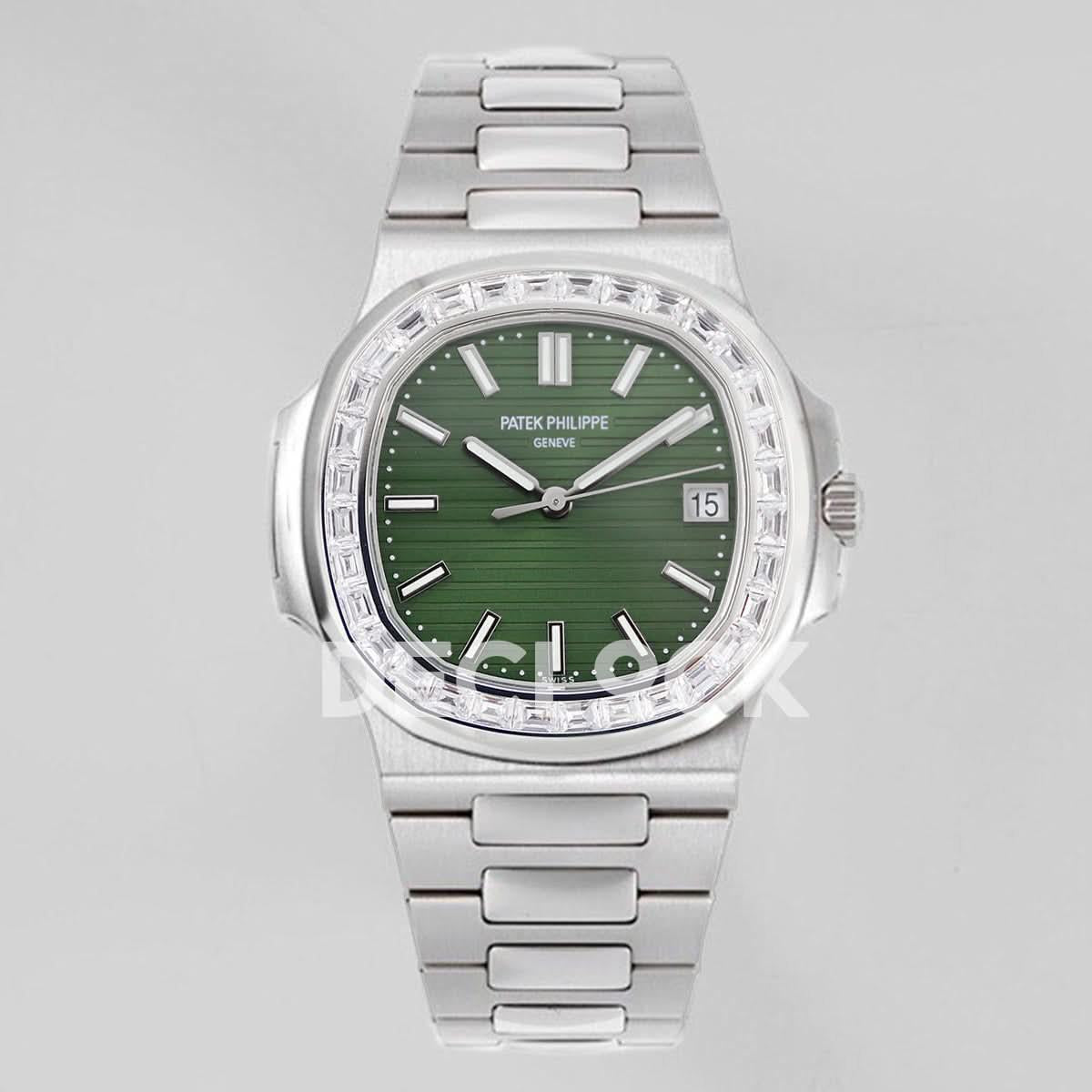 Replica Pattek Philippe Nautilus 5711/1A Green Dial Diamond Bezel |  Declock.
