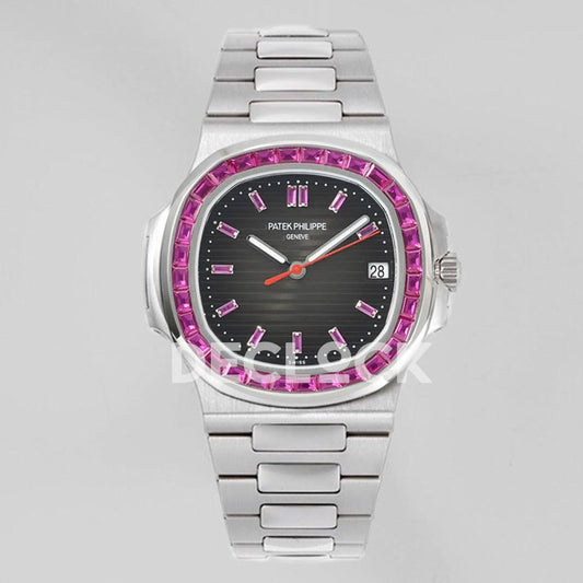 Replica Pattek Philippe Nautilus 5711 Brown Dial Purple Diamond Bezel |  Declock.