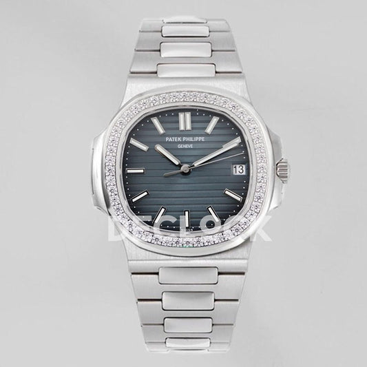 Replica Pattek Philippe Nautilus 5713 Blue Dial Diamond Bezel |  Declock.