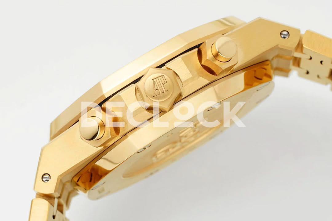 Replica Audemars Pigeut Royal Oak Chronograph Gold in Blue/Gold Dial |  Declock.
