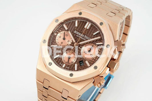 Replica Audemars Pigeut Royal Oak Chronograph RG in Brown Dial |  Declock.