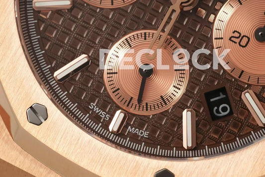 Replica Audemars Pigeut Royal Oak Chronograph RG in Brown Dial |  Declock.