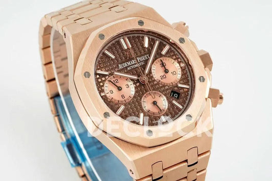 Replica Audemars Pigeut Royal Oak Self-Winding Chronograph Rose Gold Dial in Rose Gold |  Declock.