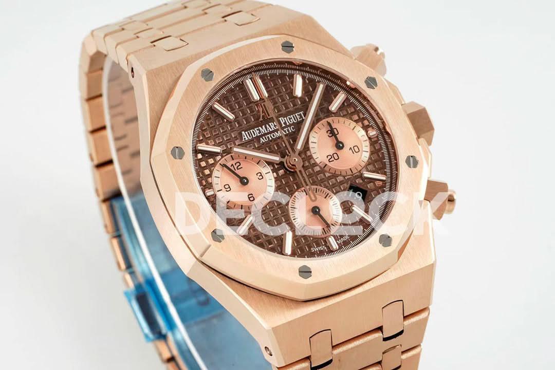 Replica Audemars Pigeut Royal Oak Chronograph RG in Brown Dial |  Declock.