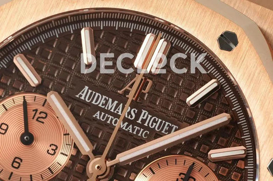 Replica Audemars Pigeut Royal Oak Self-Winding Chronograph Rose Gold Dial in Rose Gold |  Declock.