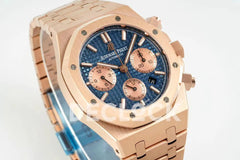 Replica Audemars Pigeut Royal Oak Self-Winding Chronograph Blue Dial in Rose Gold