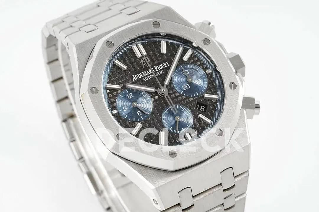 Replica Audemars Pigeut Royal Oak Self-Winding Chronograph Blue Dial in Steel |  Declock.