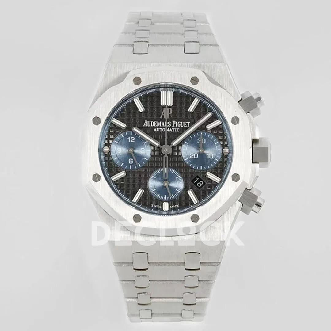 Replica Audemars Pigeut Royal Oak Self-Winding Chronograph Blue Dial in Steel |  Declock.