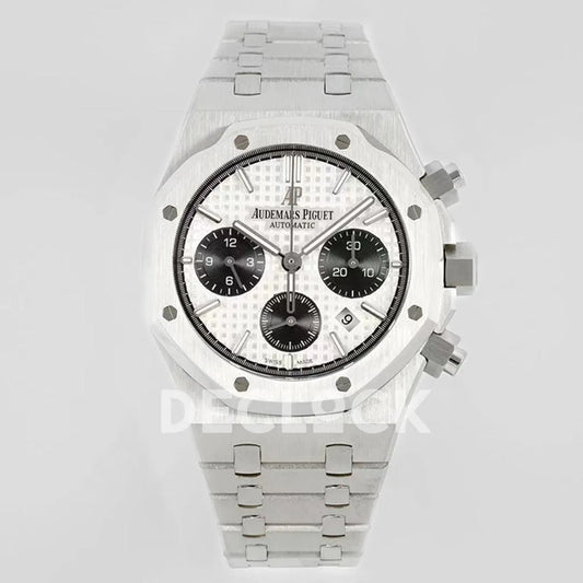 Replica Audemars Pigeut Royal Oak Self-Winding Chronograph White Dial in Steel