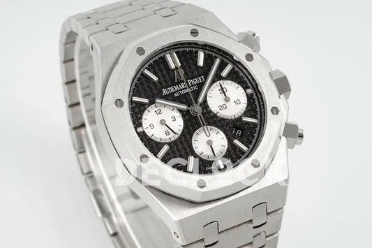 Replica Audemars Pigeut Royal Oak Self-Winding Chronograph Black Dial in Steel | Declock.