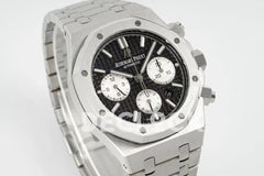 Replica Audemars Pigeut Royal Oak Self-Winding Chronograph Black Dial in Steel