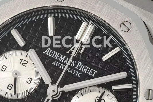 Replica Audemars Pigeut Royal Oak Self-Winding Chronograph Black Dial in Steel | Declock.