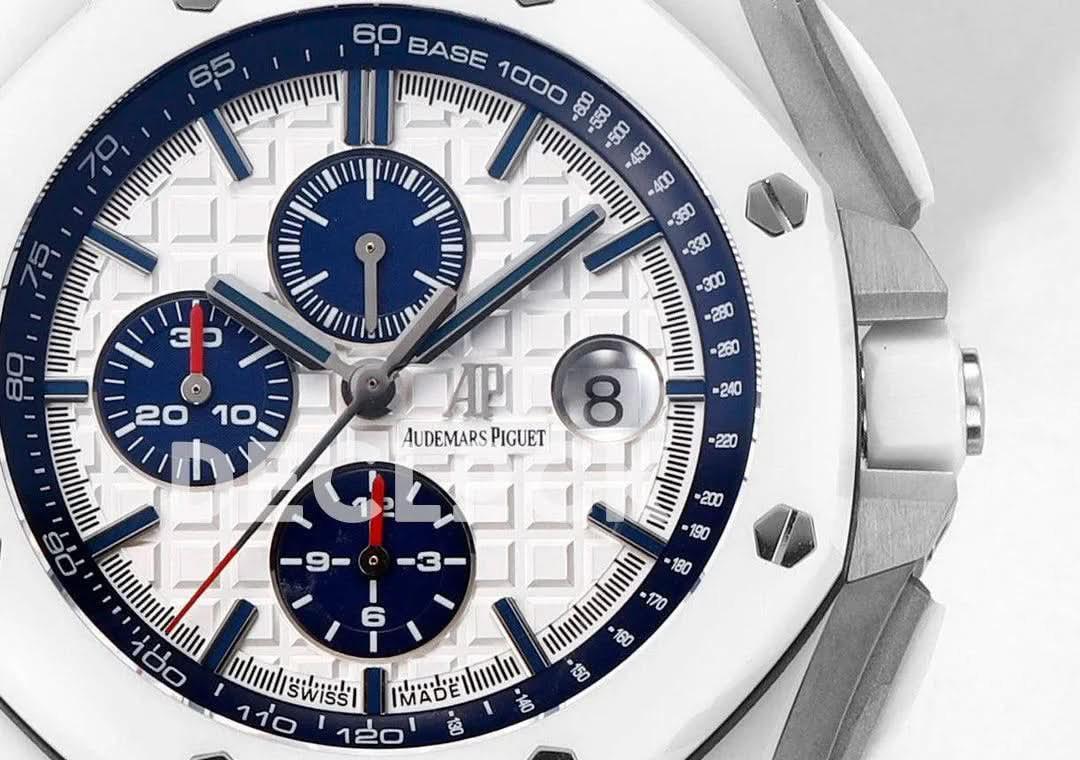 Replica Audemars Pigeut Royal Oak Offshore Novelty 44mm in White Ceramic 26402CB |  Declock.