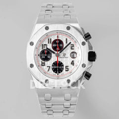 Replica Audemars Pigeut Royal Oak Offshore Self-Winding Chronograph White Numerous Dial in Steel