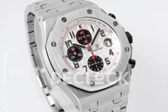 Replica Audemars Pigeut Royal Oak Offshore Self-Winding Chronograph White Numerous Dial in Steel