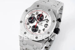 Replica Audemars Pigeut Royal Oak Offshore Self-Winding Chronograph White Numerous Dial in Steel