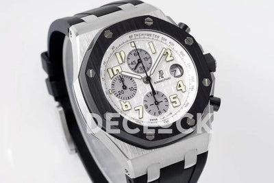 Replica Audemars Pigeut Royal Oak Offshore Self-Winding Chronograph White Numerous Dial in Steel