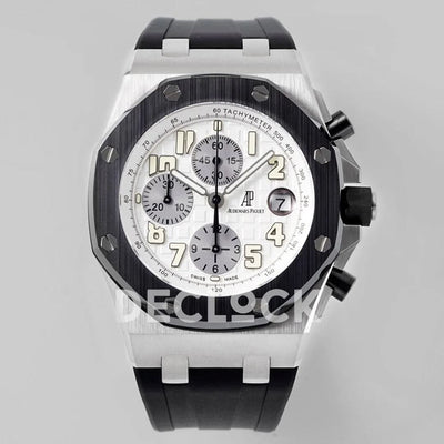 Replica Audemars Pigeut Royal Oak Offshore Self-Winding Chronograph White Numerous Dial in Steel