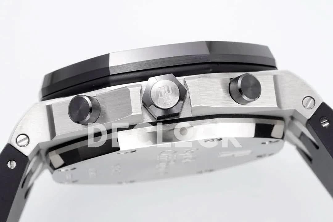 Replica Audemars Pigeut Royal Oak Offshore Self-Winding Chronograph White Numerous Dial in Steel |  Declock.