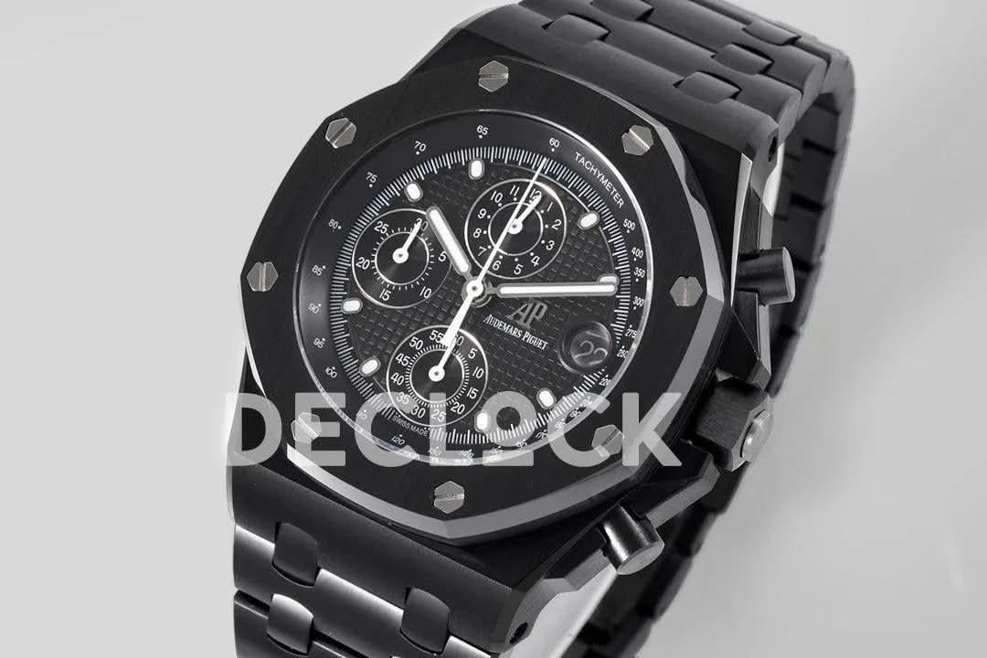 Replica Audemars Pigeut Royal Oak Offshore Self-Winding Chronograph Black Dial in PVD |  Declock.