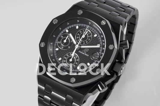Replica Audemars Pigeut Royal Oak Offshore Self-Winding Chronograph Black Dial in PVD | Declock.